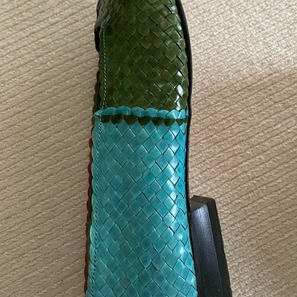 Womens Woven Leather Color Block Flats size 6 - Picture 6 of 7